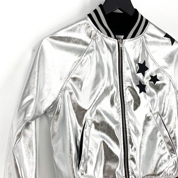 NOWADAYS x SKAI JACKSON Silver Bomber Jacket NWT - Picture 3 of 16